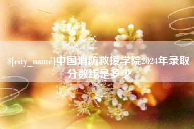 攀枝花中国消防救援学院2024年录取分数线是多少
