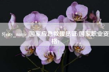 攀枝花国家应急救援员证(国家职业资格)