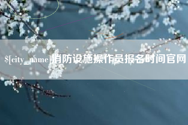 攀枝花消防设施操作员报名时间官网