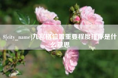 攀枝花九宫格位置重要程度排序是什么意思