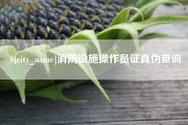 攀枝花消防设施操作员证真伪查询