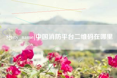 攀枝花中国消防平台二维码在哪里