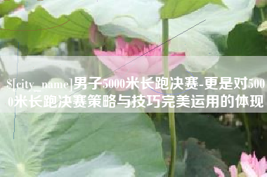 攀枝花男子5000米长跑决赛-更是对5000米长跑决赛策略与技巧完美运用的体现