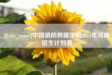 攀枝花中国消防救援学院2021年河南招生计划表
