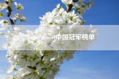 攀枝花中国冠军榜单