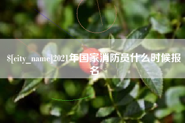 攀枝花2021年国家消防员什么时候报名