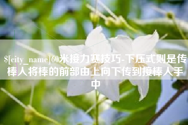 攀枝花60米接力赛技巧-下压式则是传棒人将棒的前部由上向下传到接棒人手中
