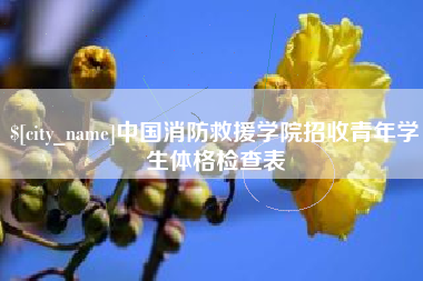 攀枝花中国消防救援学院招收青年学生体格检查表